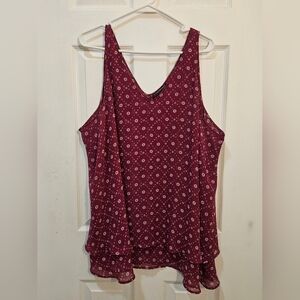 Lane Bryant Burgundy Patterned Camisole